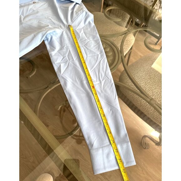 Van Heusen Mens Traveler Slim Fit Light Blue Long Sleeve Dress Shirt Size XL - Picture 4 of 7